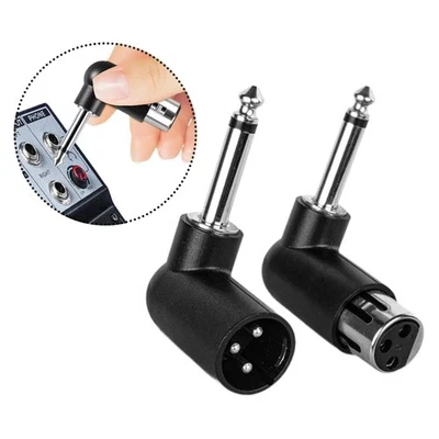 3 Pin XLR Female Male to 1/4"/6.35 mm Angle Adapter XLR Connector Converter - Image 1 of 4