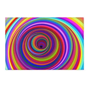 Swirling Motion Optical Illusion Area Rug - Colorful Geometric Pattern - 36 x 24 - Picture 1 of 4