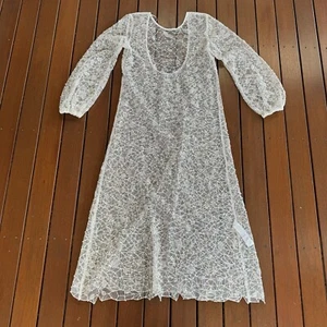 Zara Size L White Shift Sheer Dress Cocktail Party - Picture 1 of 6