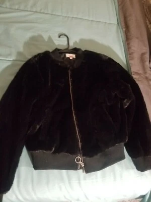Womens Winter Coat Black Fur Coat NWT Size Large  - Image 1 of 3
