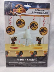 Jurassic World Dinosaurs Birthday Party Decoration Kit 7pcs*Banner*Swirls* - Picture 1 of 4