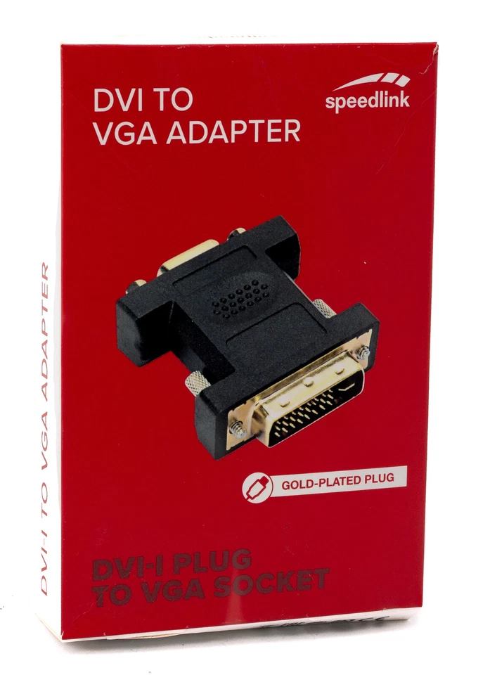 Speedlink DVI DVI-I zu VGA Stecker Buchse Adapter PC Monitor Beamer Computer 555 - Bild 1 von 1