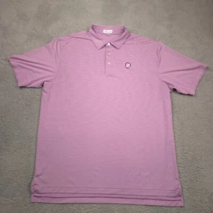 Peter Millar Polo Shirt Mens XXL Purple Stripe PFC Golf Summer Comfort Stretch - Picture 1 of 11