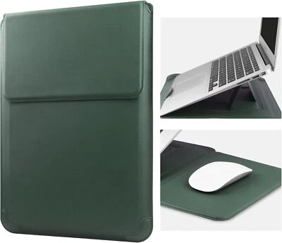 14 Inch Laptop Sleeve Case Leather Bag with Stand Compatible with Mac Book Pro 1 - Image 1 of 4