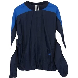 Vintage Adidas Mens Navy Blue White Pullover Jacket Windbreaker Sz XL Mesh Lined - Picture 1 of 7