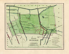 ANTIQUE MAP-NETHERLANDS-TOWN PLAN-MUNTENDAM-GRONINGEN-OOMKENS-1862