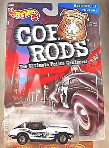 1999 Hot Wheels Cop Rods Series 2 Hartford, CT '63 CORVETTE White/Black w/RR Sp - Picture 1 of 6