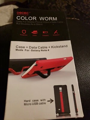 Color Worm For Samsung GALAXY Note 4 Case+data cable+kickstand - Image 1 of 2