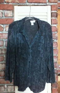Coldwater Creek dark green Jacket Acetate/Spandex Large - Picture 1 of 4