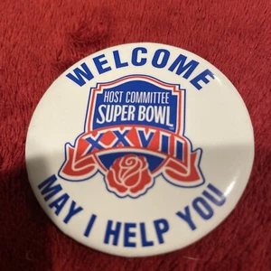 Vintage Super Bowl XXVII Host Comittee Pin Button 1993 Cowboys Vs. Bills NFL - Picture 1 of 4