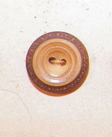 22 Antique Vegetable Ivory Buttons on Card 2 Tone Tan Brown Vintage Clothes Cover