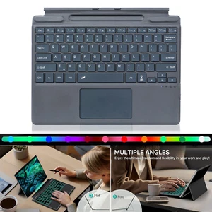 For Microsoft Surface Pro 8 9 X Type Cover Backlit Wireless Keyboard w/Trackpad - Picture 1 of 17