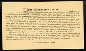 Tarjeta de anuncio conmemorativa de la oficina de correos del departamento de correos del ejército de los Estados Unidos Scott 934 - Imagen 1 de 2