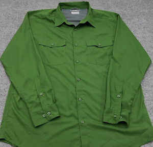 COLUMBIA Vented Shirt Mens 2XL XXL Forest Green Omni Shade Roll Tab Long Sleeve