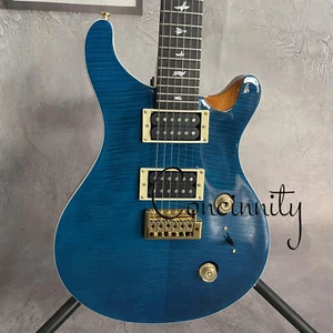 Guitarra Eléctrica Personalizada PRS Azul Llama Tapa Arce Cuello Caoba Trémolo Puente - Imagen 1 de 8