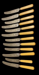vintage knives Bakelite Handle Lewis Rose & Co LARKO Sheffield England set 12 - Picture 1 of 23