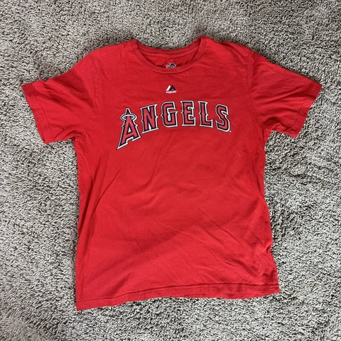 Los Angeles Angels Womens Short Sleeve T Shirt Size XL Majestic Mike Trout Cover