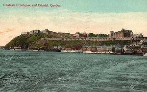 Chateau Frontenac And La Citadel de Quebec Canada Vintage Postcard 1913 - Picture 1 of 2