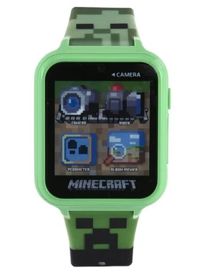 Minecraft Unisex Kids Touchscreen Smart Watch with Silicone Strap and Green Case - Image 1 of 3
