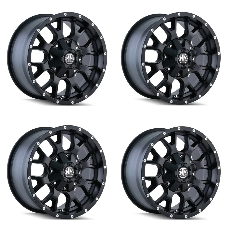 Juego 4 llantas 17" Mayhem Warrior negro mate 17x9 llantas 8x6,5 -12 mm para Ford Dodge Foto 1 de 4