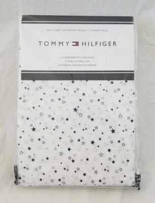 2 peças fronhas padrão Tommy Hilfiger Stars (1 par) novas na embalagem - Imagem 1 de 4