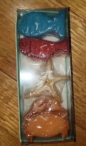 Beach House/Condo Decor Set Of Ocean Life Candles Bag Of Sand 2008 Tag Brand New - Picture 1 of 9