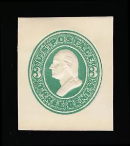 GENUINE SCOTT #U163 MINT 1874-1886 GREEN PLIMPTON LARGE CUT SQUARE #17241 - Picture 1 of 2