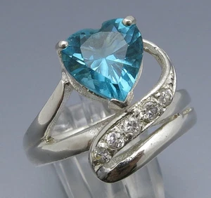 REIF-DESIGN - BUNTER HERZ ZIRKONIA RING - 925 SILBER - Picture 1 of 3