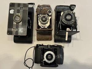 4 Vintage Klappkameras - 2 Kodak 6-16 & 2 ANSCO - NUR UNGEPRÜFTE TEILE - Bild 1 von 19
