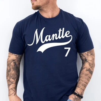 MANTLE 7 | New York Baseball HOF themed Soft Ring Spun Pre-Shrunk Cotton T-Shirt - Image 1 of 4