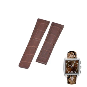 Correa de reloj de cuero marrón de 22 mm para Tag Heuer Monaco CW2114 EB0017 - Imagen 1 de 7