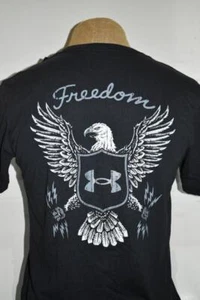 Under Armour Men's FREEDOM USA Eagle Short Sleeve T-Shirt 1374096 001 Black - Picture 1 of 4