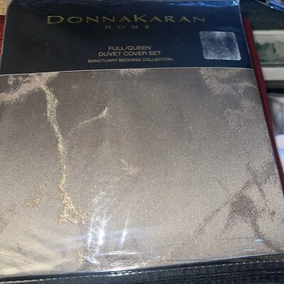 Donna Karan Home Queen Duvet Cover + 2 Standard Shams Sanctuary Mink New - Image 1 of 4
