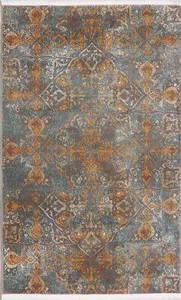 Geometric Distressed Style Turkish Rugs - Picture 1 of 2