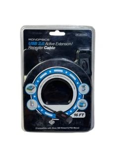 MONOPRICE USB 2.0 Extension Cable for Xbox 360 PS3 MC-UEC5M2 NEW Sealed - Picture 1 of 3