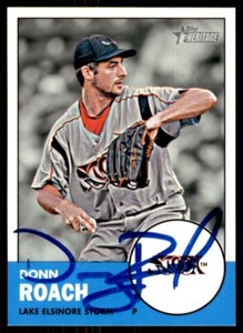 2012 Topps Heritage Minor League Donn Roach Signed IP AUTO Lake Elsinore Storm