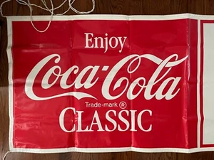 Vintage Coca-Cola Classic Outdoor Advertising Banner NOS Coke Sign Beverages Pop - Picture 1 of 10