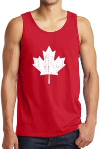 Canadian Flag T-Shirt Pride Maple Leaf Vintage Graphic Top Muscle Fitness Home - Picture 1 of 11