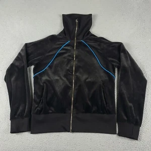 Puma Jacket Girls Size Large Black Velour Full Zip Up Track Sweater - Picture 1 of 9