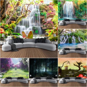 3D Large Stone Layer Waterfalls Wall Hanging Tapestry Bedspread Bedroom Backdrop - Bild 1 von 14
