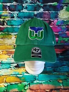 HARTFORD WHALERS "47 BRAND" (FRANCHISE) FITTED BASEBALL HAT (L) NWT GREEN RARE