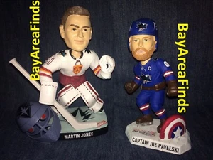 2 San Jose Sharks Joe Pavelski Captain America & Martin Jones Marvel bobblehead - Picture 1 of 5
