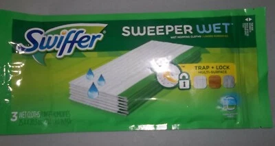 (3) Swiffer barredora paños de fregona húmeda 10" x 8" trampa + bloqueo multi-superficie ¡NUEVO! Foto 1 de 2