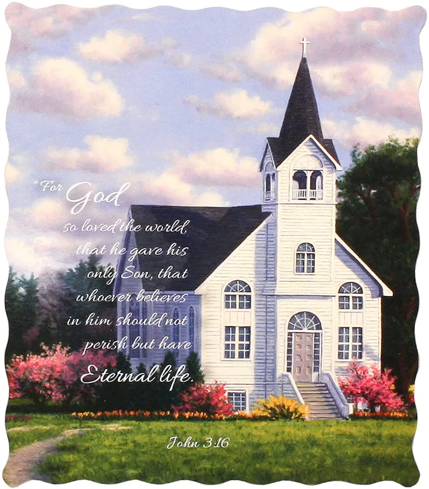 Cobertor acolchoado religioso For God So Loved The World John 3:16 50x60 pol - Imagem 1 de 1