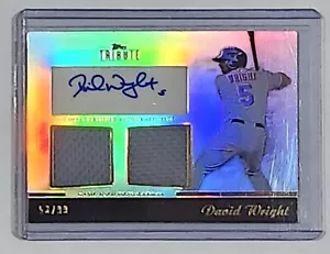 2011 Topps Tribute DAVID WRIGHT Dual Relics AUTOGRAPH #'d /99 Card #TADR-DW - Picture 1 of 6