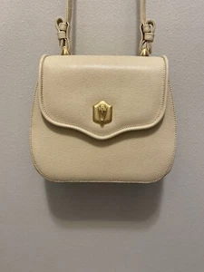 Barry Kieselstein-Cord cream colored leather shoulder bag signature Alligators - Picture 1 of 12