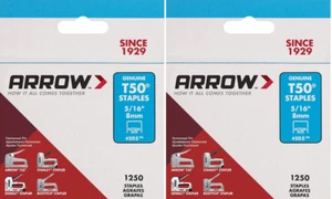 2500x Arrow Genuine T50 Heavy Duty Stapler Gun Tacker Clips Staples - 5/16" 8mm - Picture 1 of 1