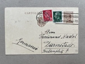 C) Intero postale C67 + Imperiale Trento targhetta 1933 per Germania  - Bild 1 von 2
