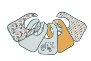  Baby Boy Bibs 5 Pack Dinosaurs Awesome Little Dude NWT 100% Cotton - Picture 1 of 1