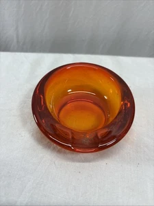 MCM Vintage Wikinger Glas Kugel Aschenbecher Persimmon Orange Mid Century Modern - Bild 1 von 5